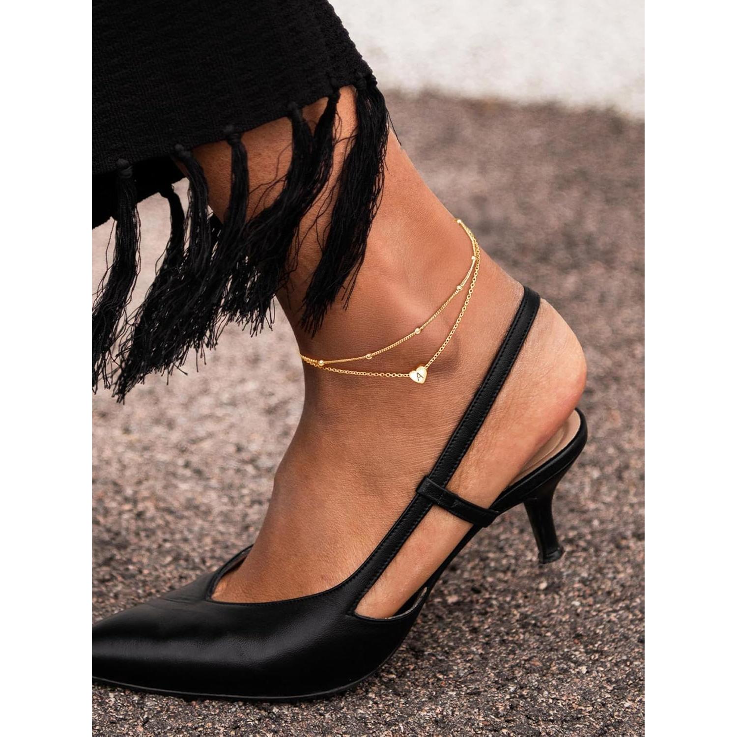 Pulsera de Tobillo ChicSilver Plata Esterlina 925 Oro 14K Ajustable