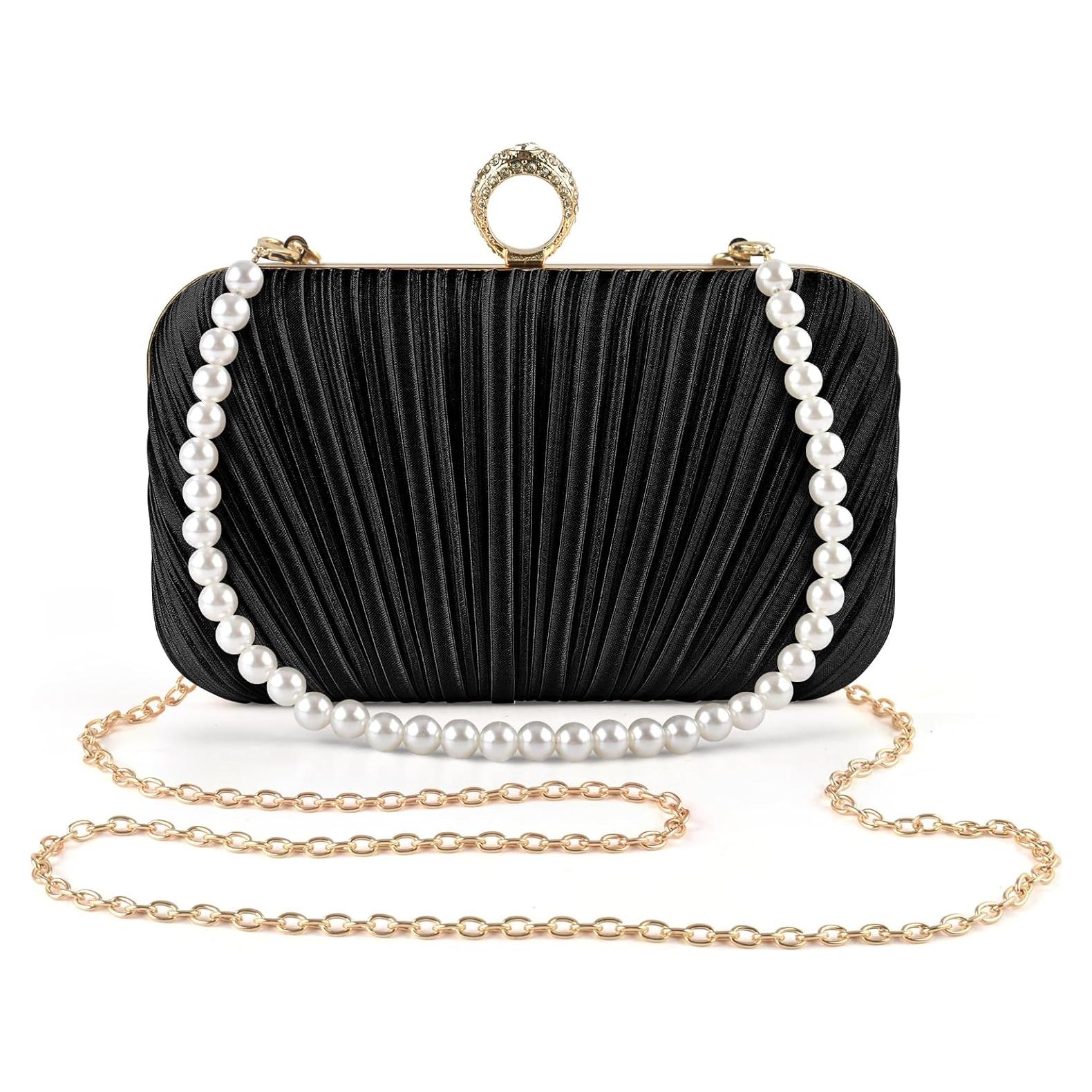 Bolso Clutch de Noche PACETAP para Mujeres - Negro, 17.78x10.16cm