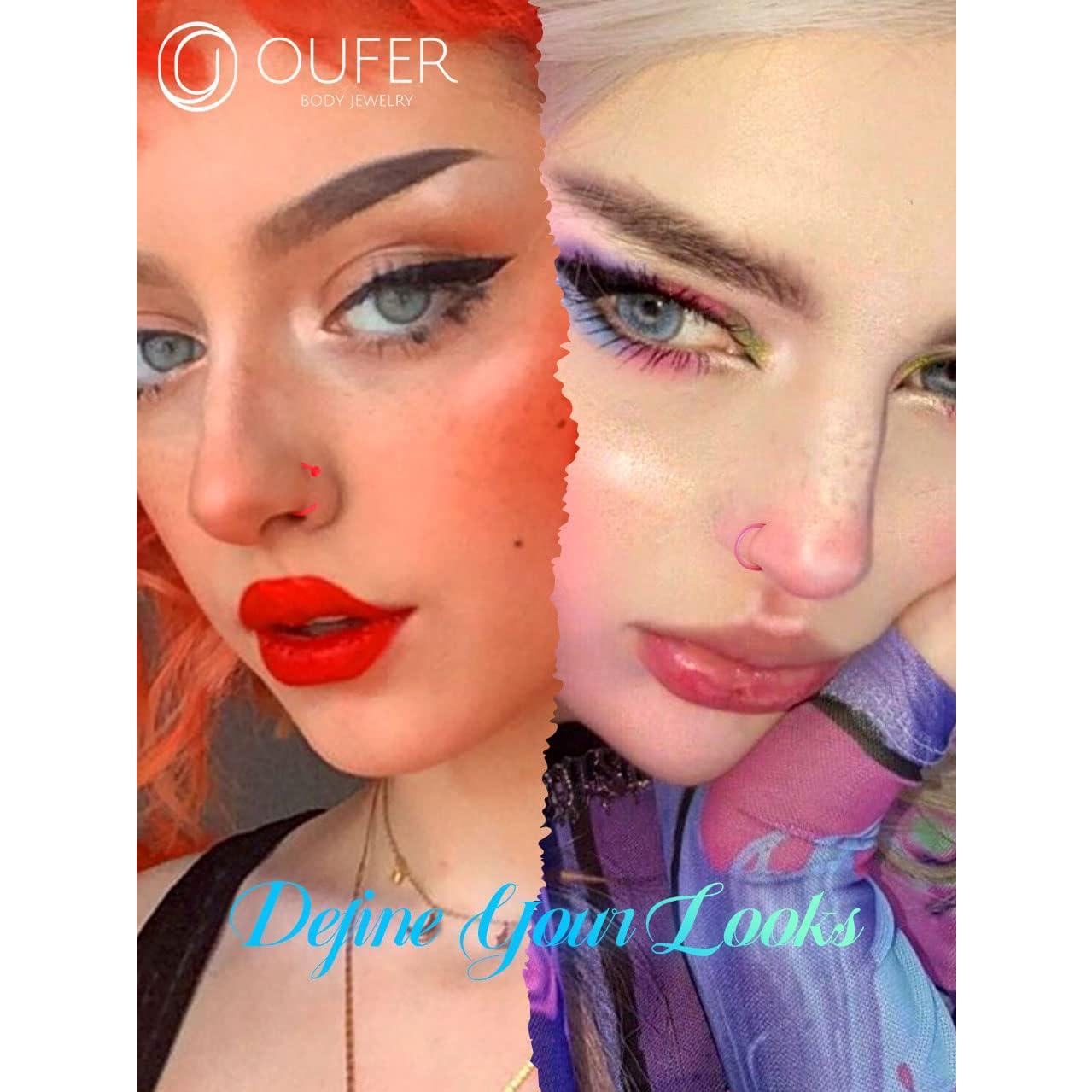 Aros de Nariz Bioflex OUFER 20G Neon 9PCS Hipoalergénicos