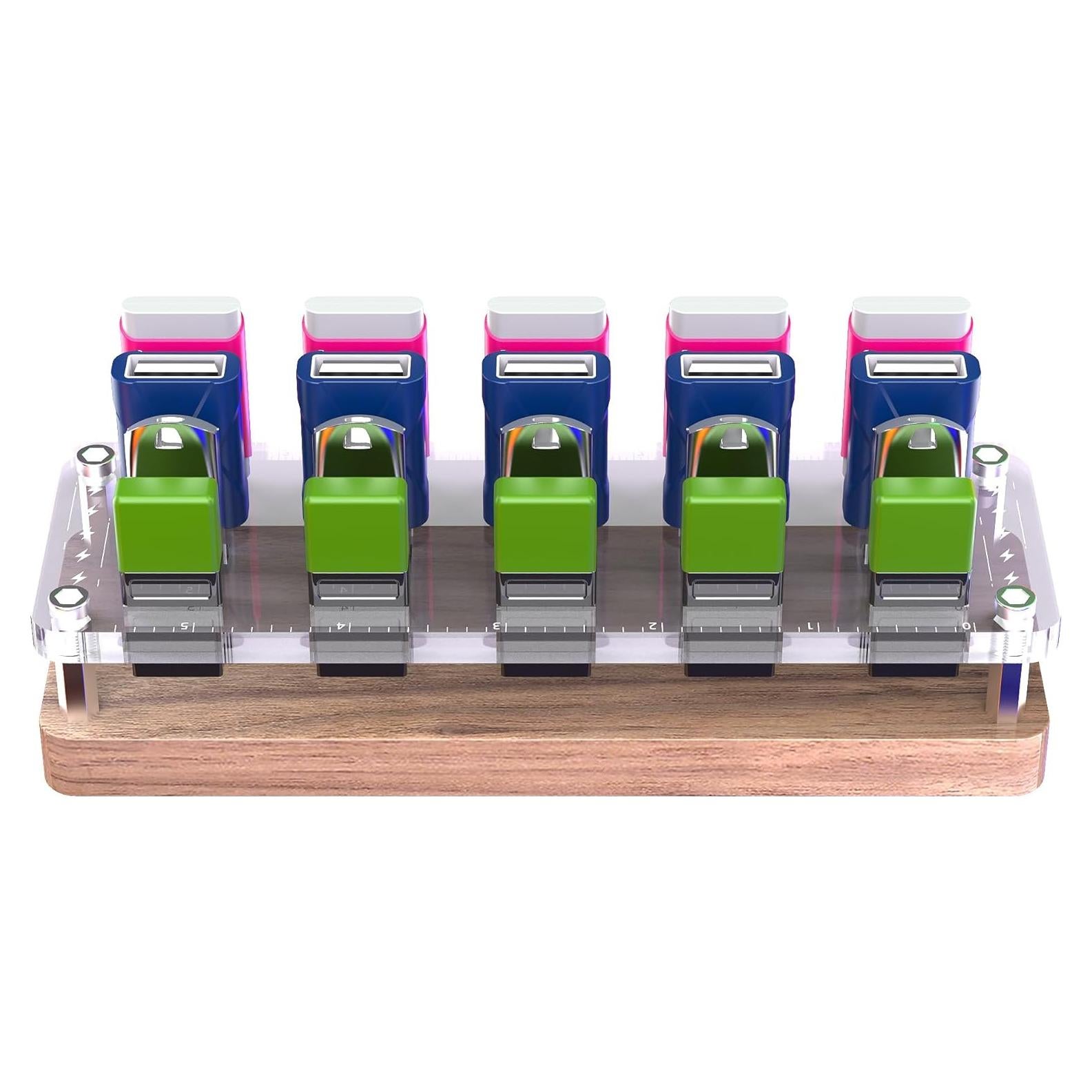 Caja de Almacenamiento de Madera FEIFANZHE para 20 USB