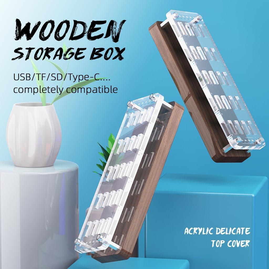 Caja de Almacenamiento de Madera FEIFANZHE para 20 USB