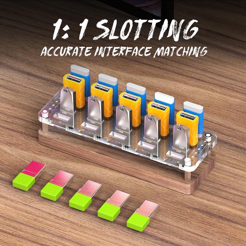 Caja de Almacenamiento de Madera FEIFANZHE para 20 USB