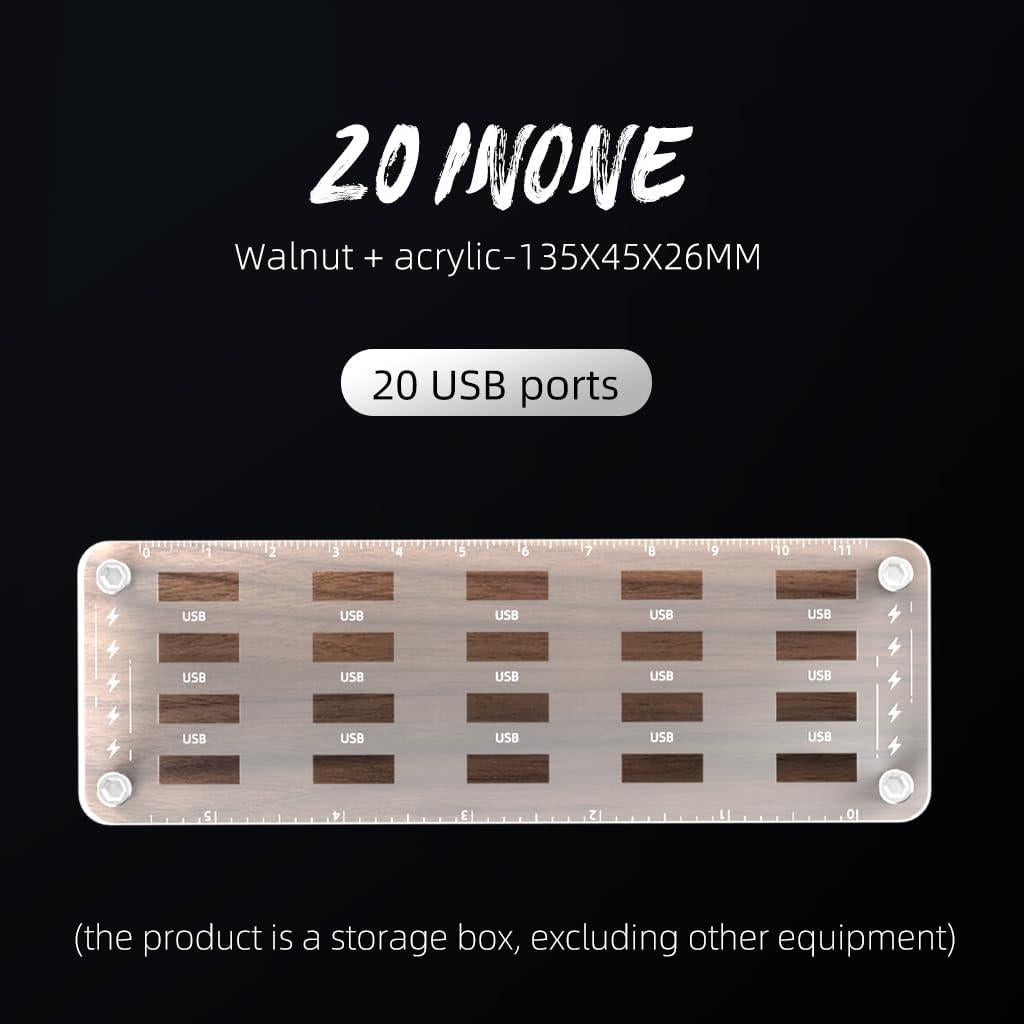 Caja de Almacenamiento de Madera FEIFANZHE para 20 USB