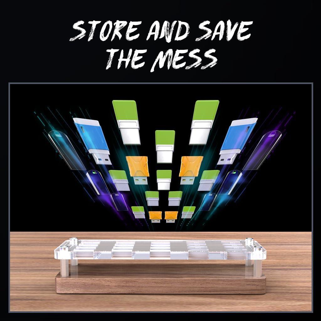 Caja de Almacenamiento de Madera FEIFANZHE para 20 USB