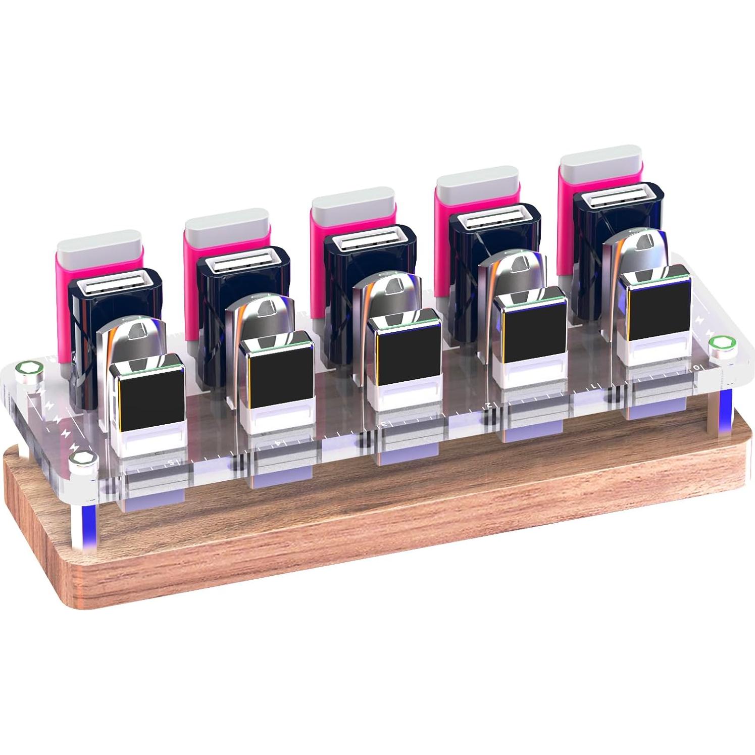 Caja de Almacenamiento de Madera FEIFANZHE para 20 USB