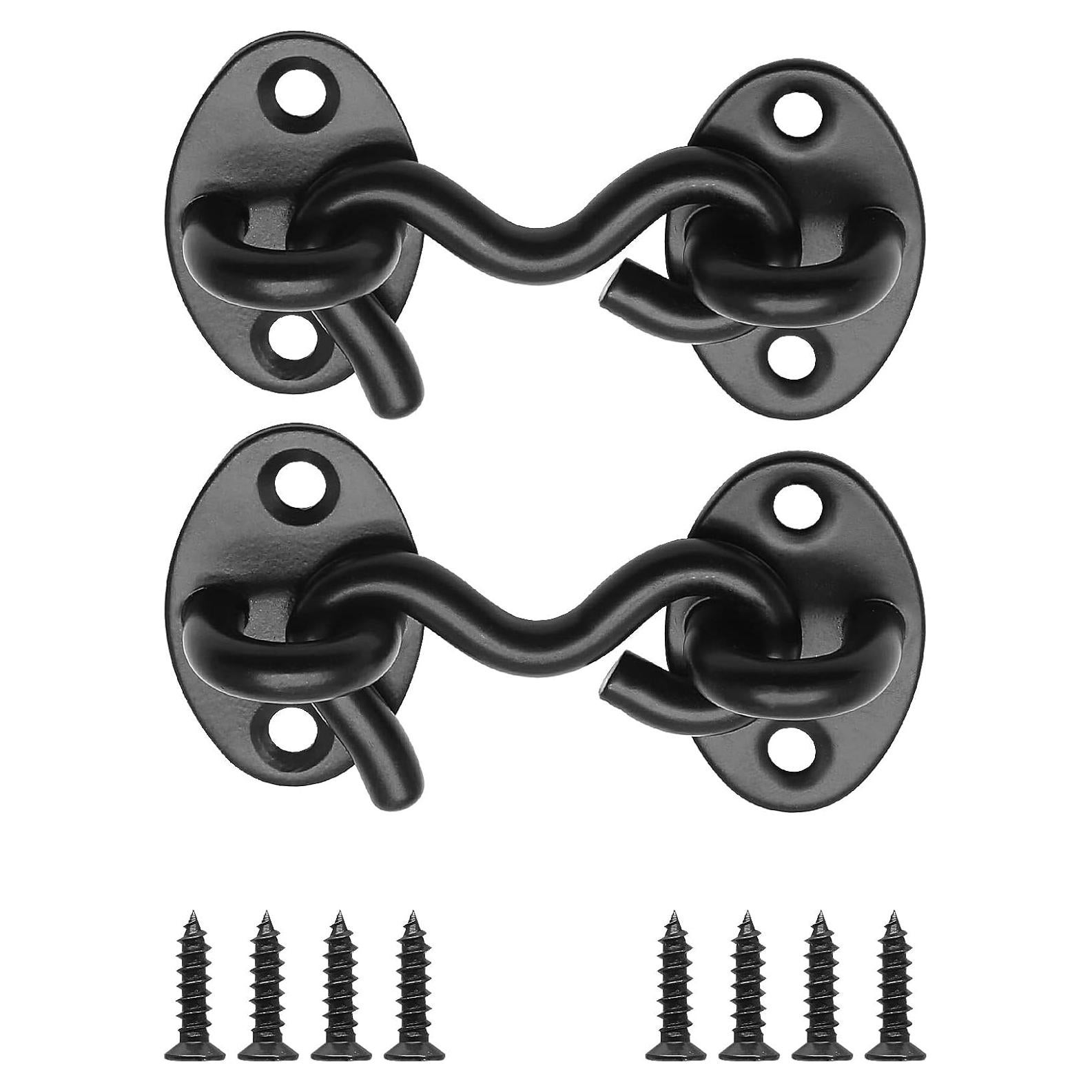 Pestillo Gancho y Ojo Waziaqoc 5.08 cm Acero Inoxidable Negro