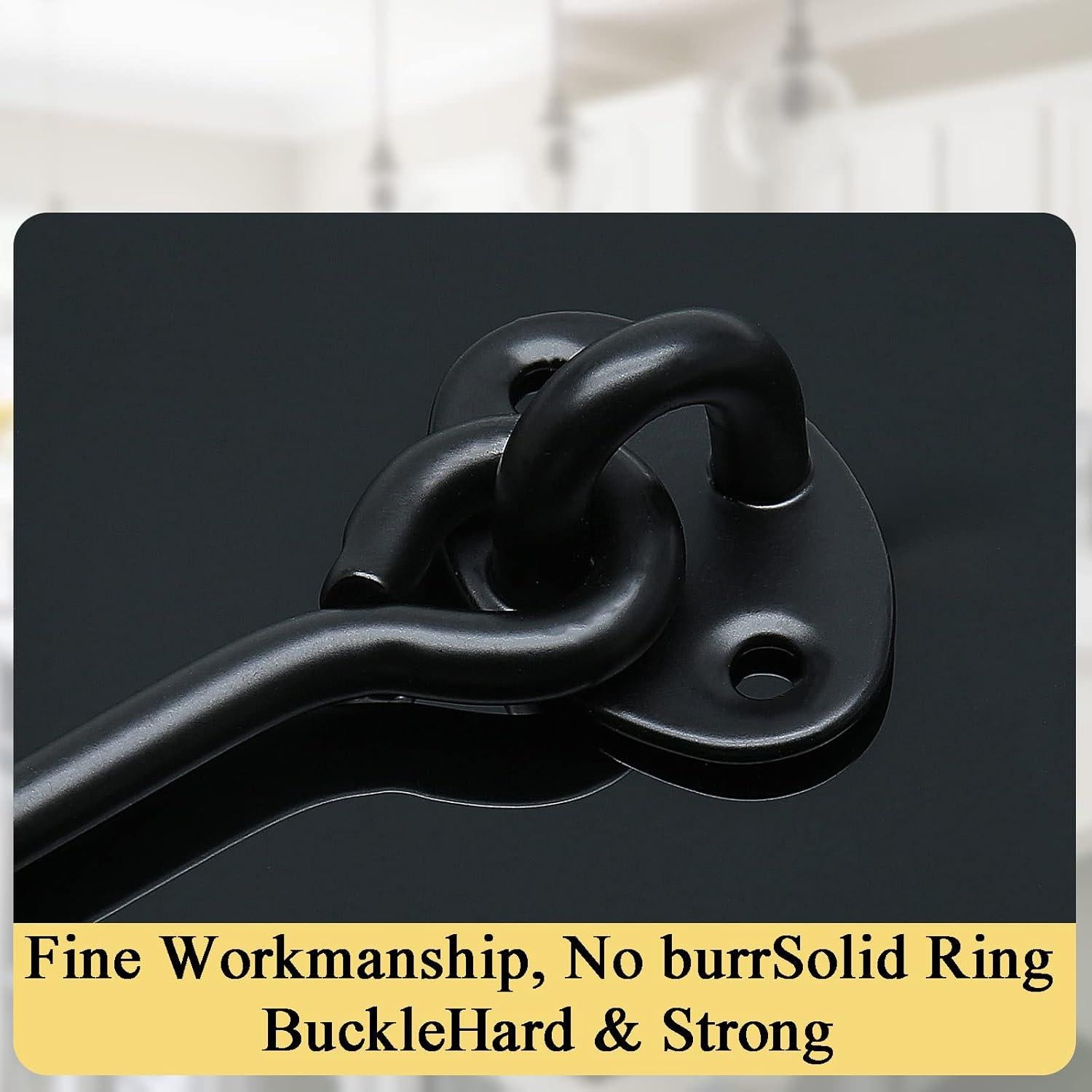 Pestillo Gancho y Ojo Waziaqoc 5.08 cm Acero Inoxidable Negro