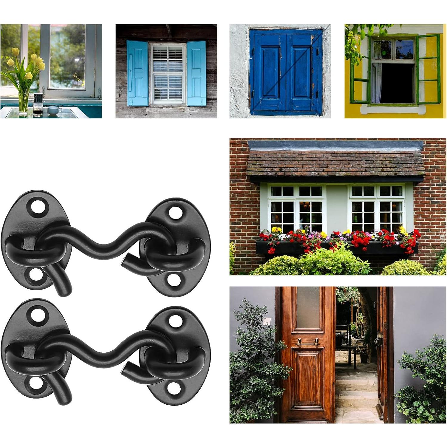 Pestillo Gancho y Ojo Waziaqoc 5.08 cm Acero Inoxidable Negro