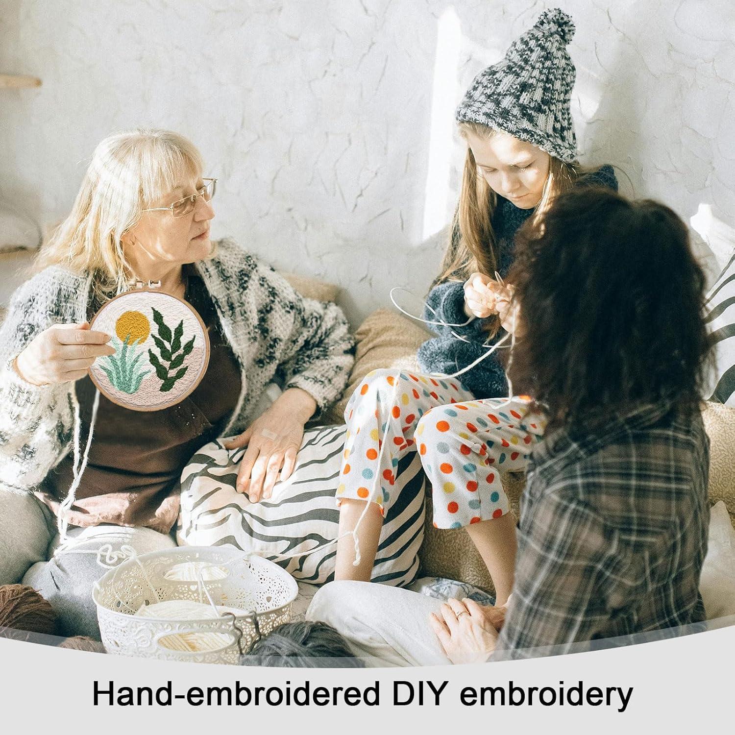 Kit de Punch Needle PYHIRRY para Principiantes - 20 cm, Hierba