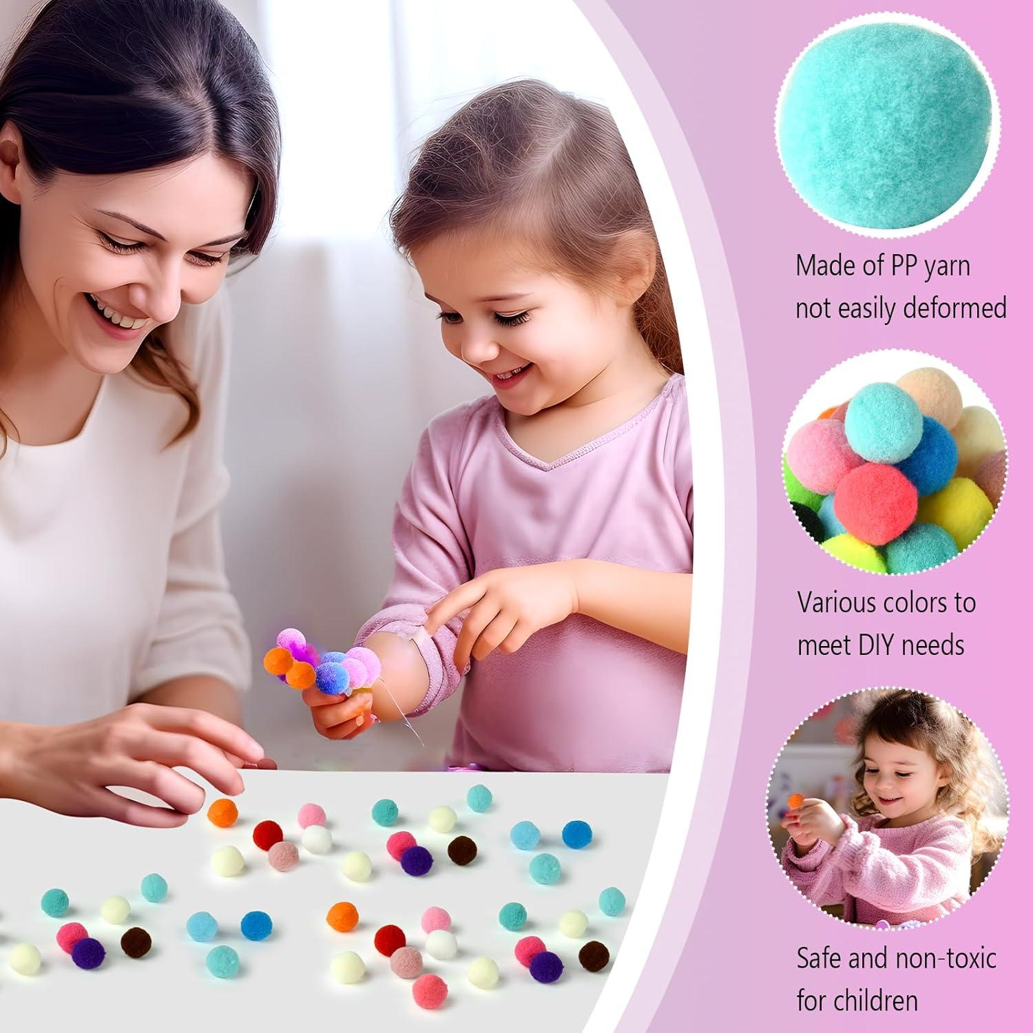 TUPARKA 100 Pcs Craft Pom Poms 1 Inch Felt Balls for Kids DIY Art Creative Crafts Projects and Decoration(Multicolor)