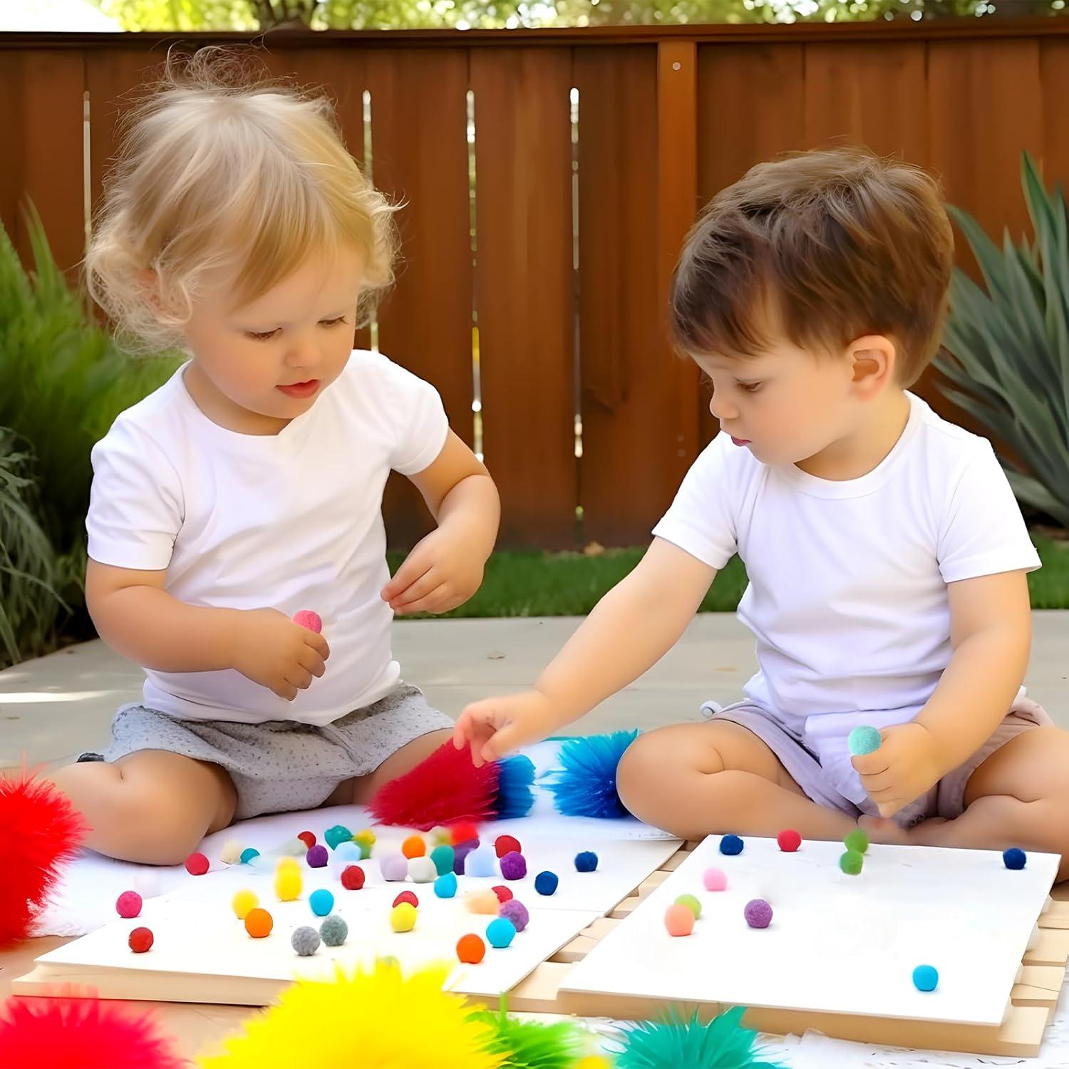 TUPARKA 100 Pcs Craft Pom Poms 1 Inch Felt Balls for Kids DIY Art Creative Crafts Projects and Decoration(Multicolor)