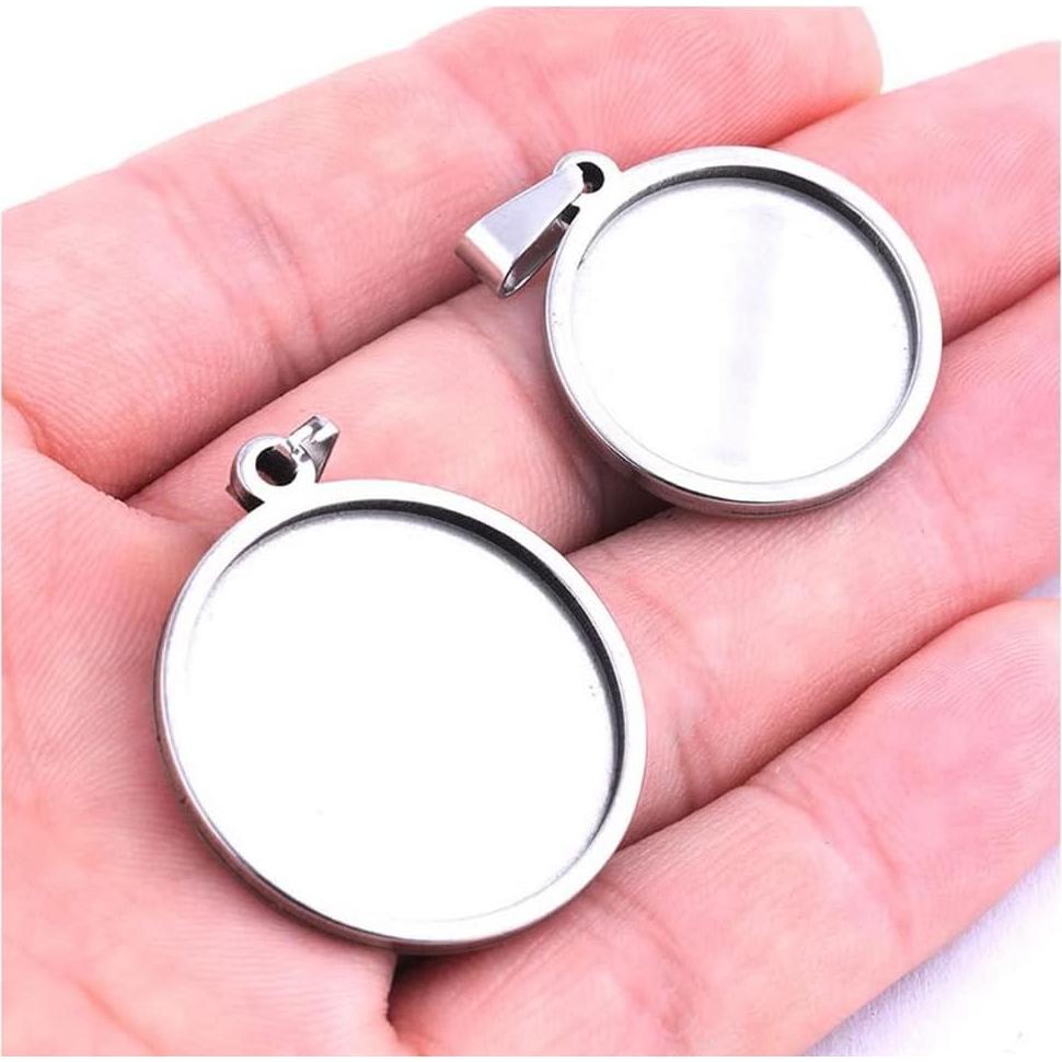 5 Piezas Bezel Cup Adabele Acero Inoxidable 20mm Joyería