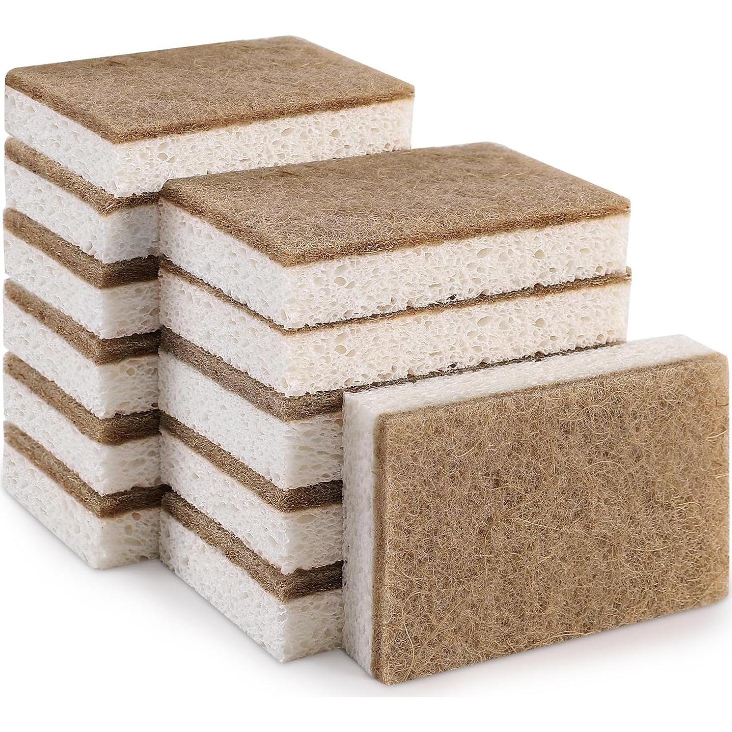 Esponjas Naturales Ecológicas Hasumcol 12 Pcs Coco y Celulosa