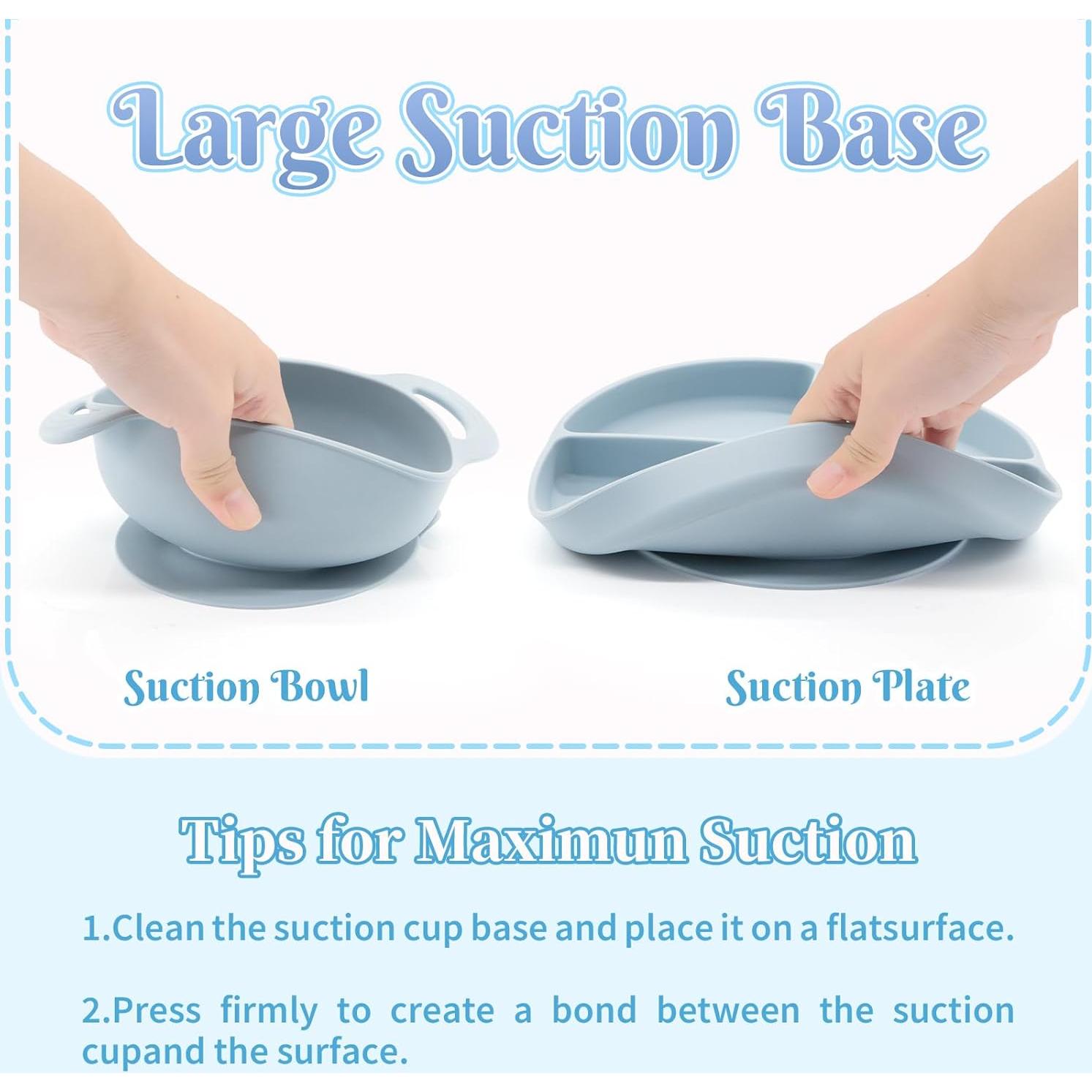 Juego de Alimentación para Bebés CHCC 10 Piezas Azul Libre de BPA