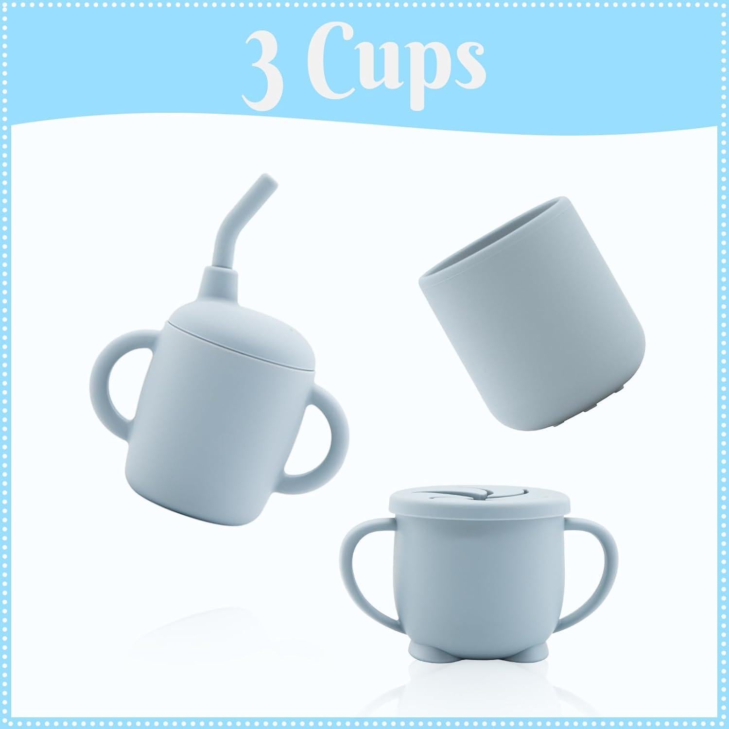 Juego de Alimentación para Bebés CHCC 10 Piezas Azul Libre de BPA