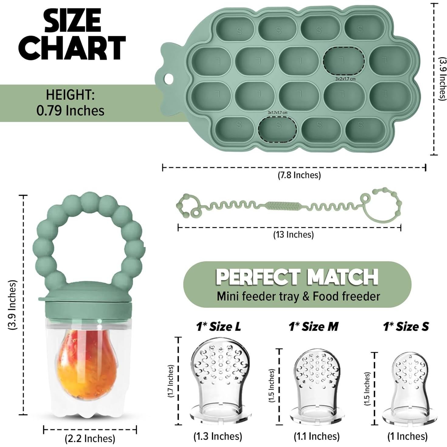 Moldes de Popsicle para Bebés O'doe - Set Deluxe 18 Huecos