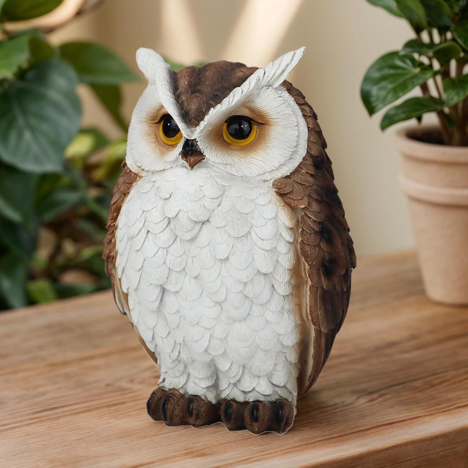 Estatua de Búho Tolatr 21 cm Resina Decoración Jardín Interior Exterior