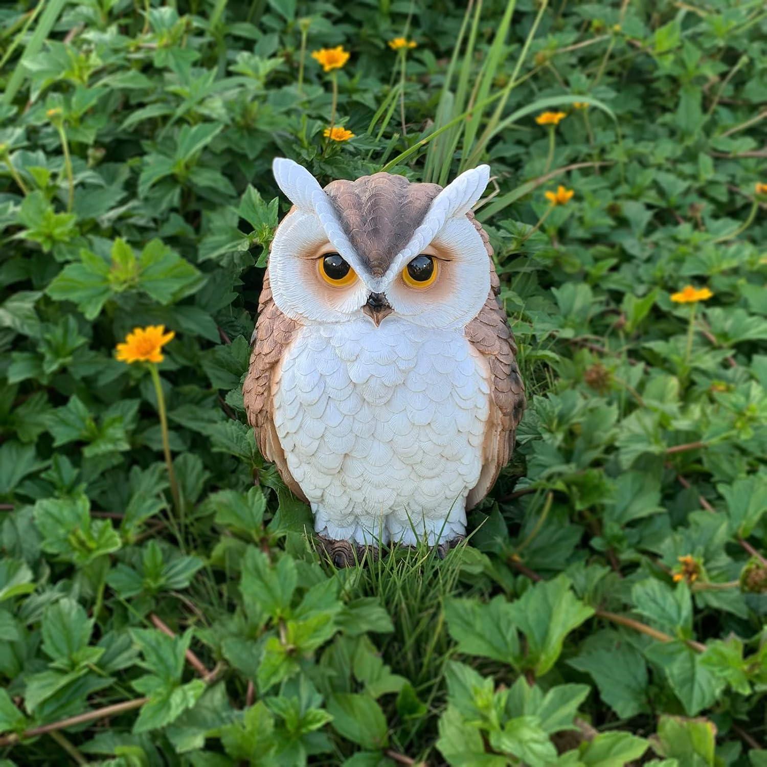 Estatua de Búho Tolatr 21 cm Resina Decoración Jardín Interior Exterior