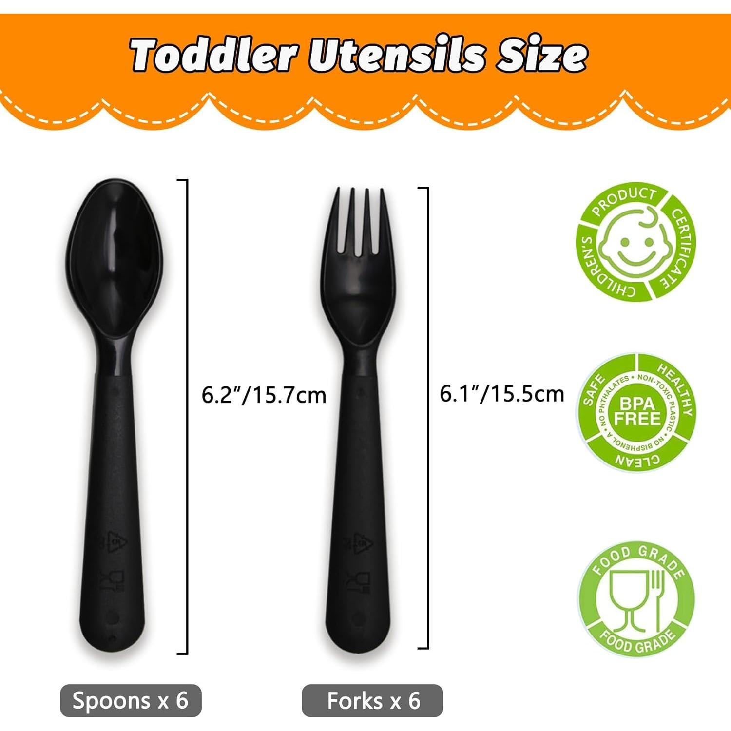 Juego de Utensilios para Niños Muulaii - 12 Piezas Plástico Libre de BPA