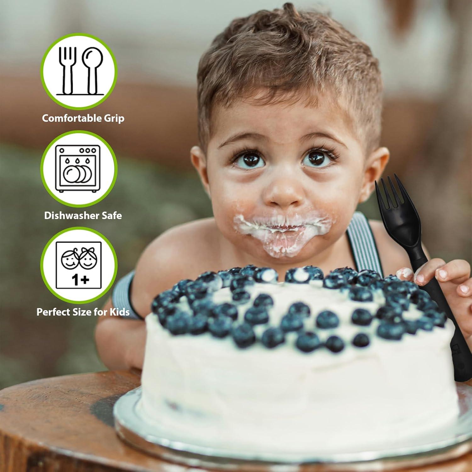 Juego de Utensilios para Niños Muulaii - 12 Piezas Plástico Libre de BPA