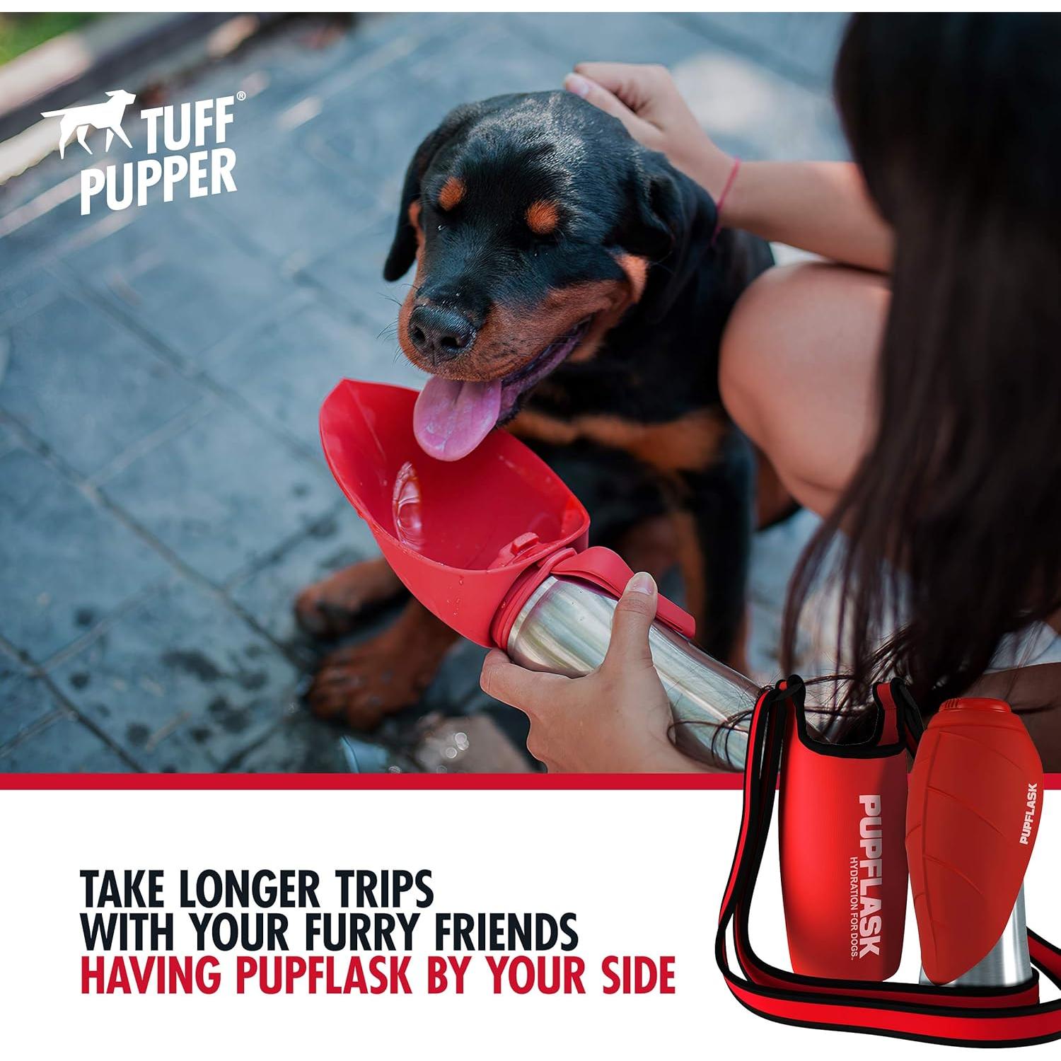 Soporte de Botella de Agua Tuff Pupper 0.8L Neopreno Rojo