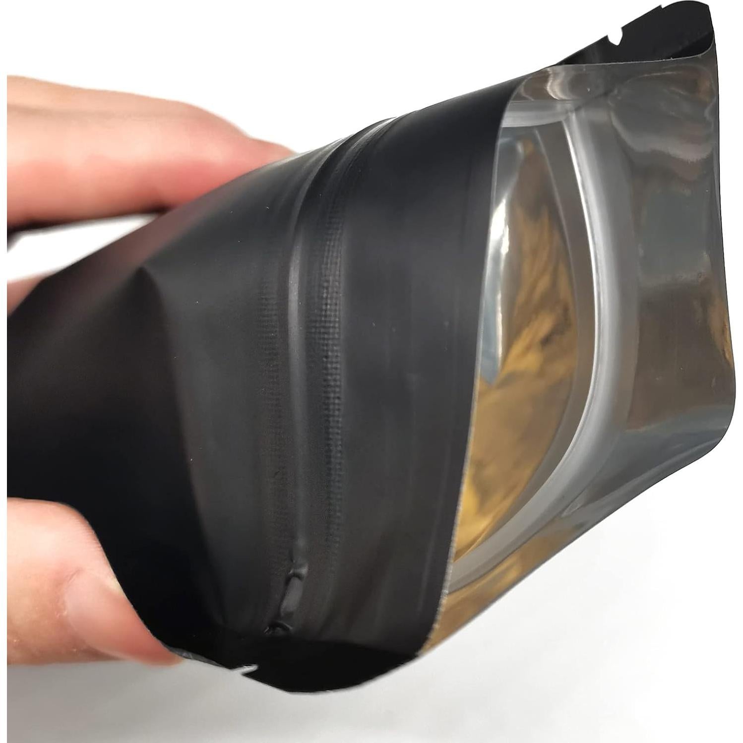 Bolsas Mylar Reutilizables para Alimentos 50pcs 10x15cm Negro