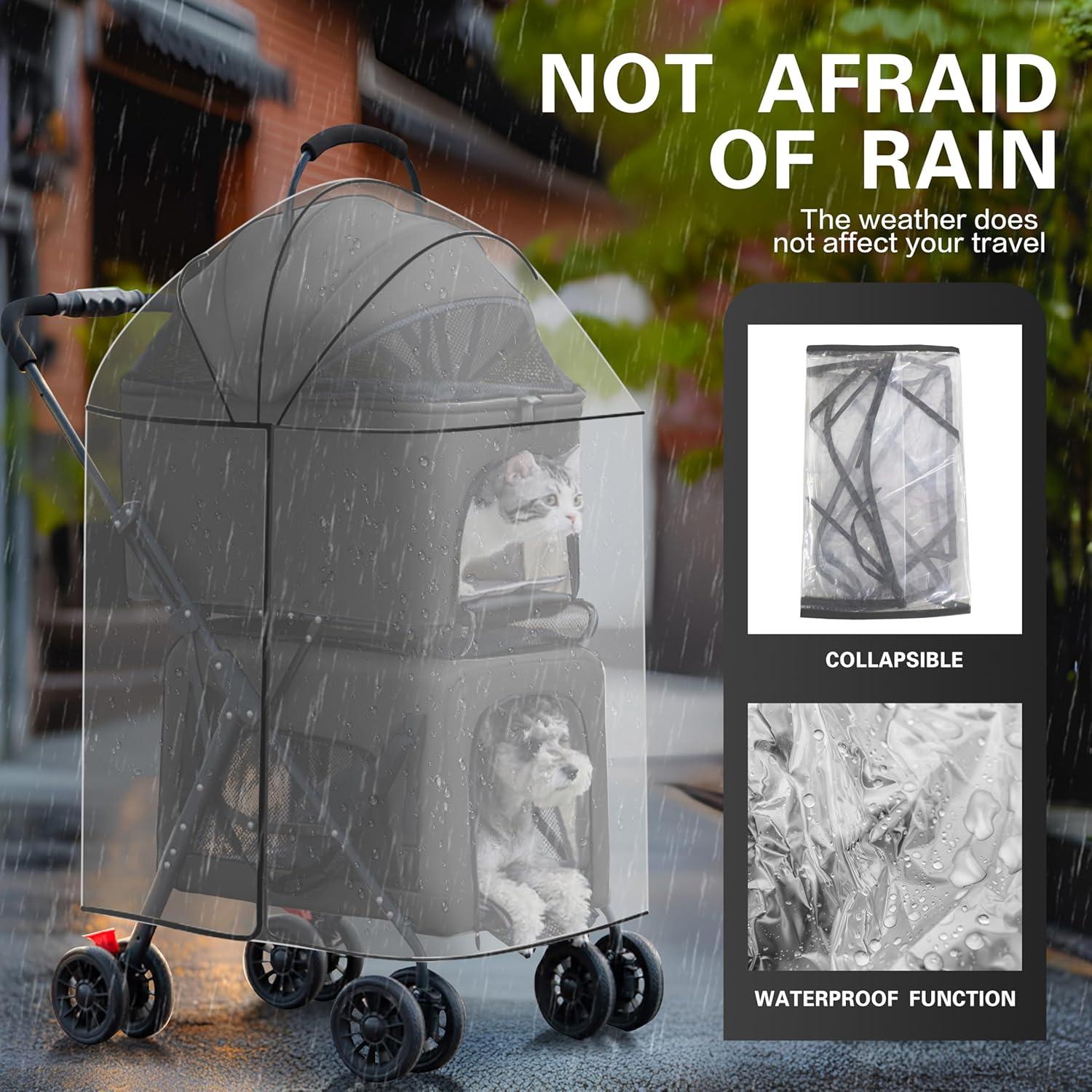 Carrito para Mascotas MOV COMPRA Doble Piso 120 cm Negro