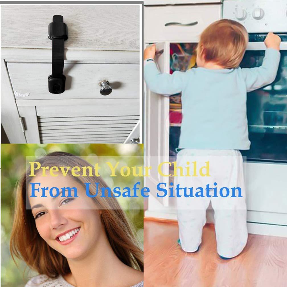 Cerraduras de Seguridad para Niños Maveek - 8 Piezas Negras