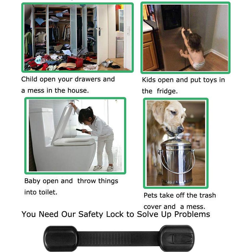 Cerraduras de Seguridad para Niños Maveek - 8 Piezas Negras