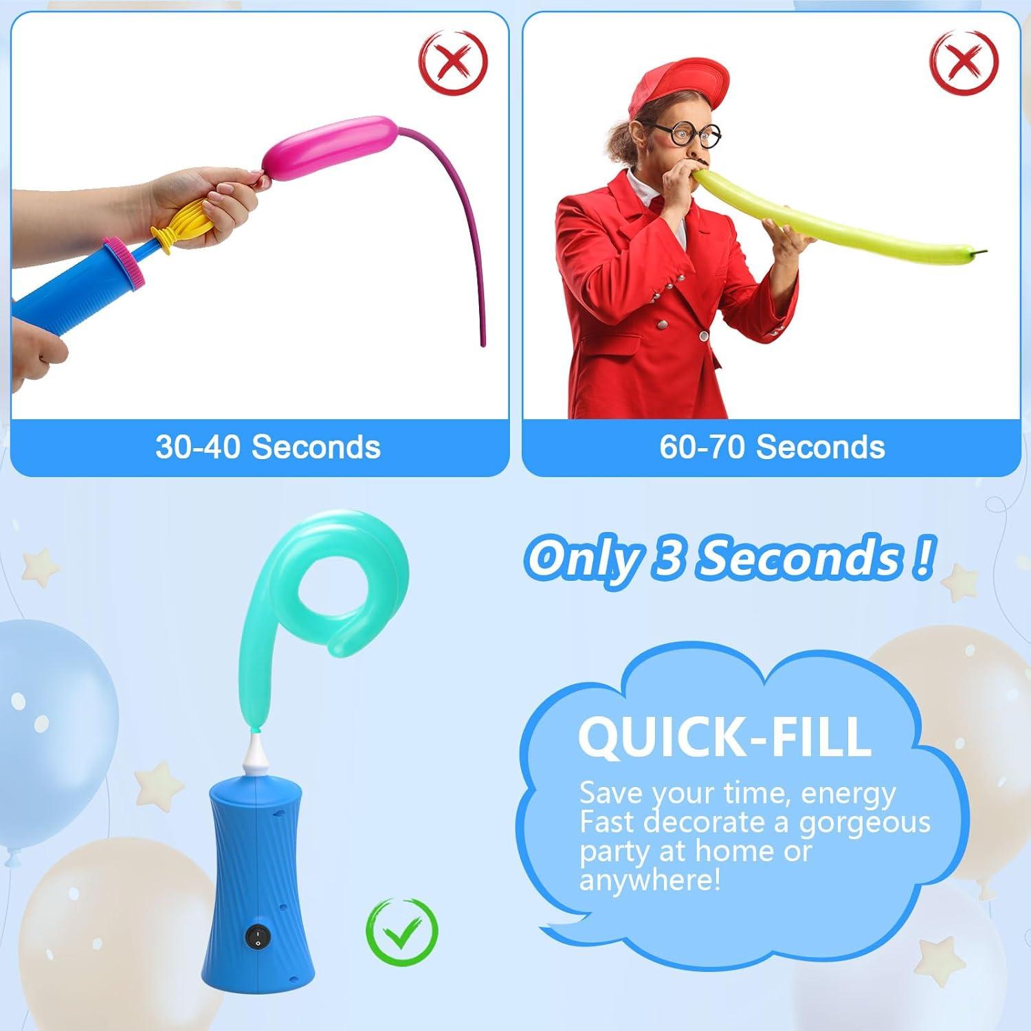 Bomba Eléctrica para Globos IDAODAN 20W 15 PSI Azul