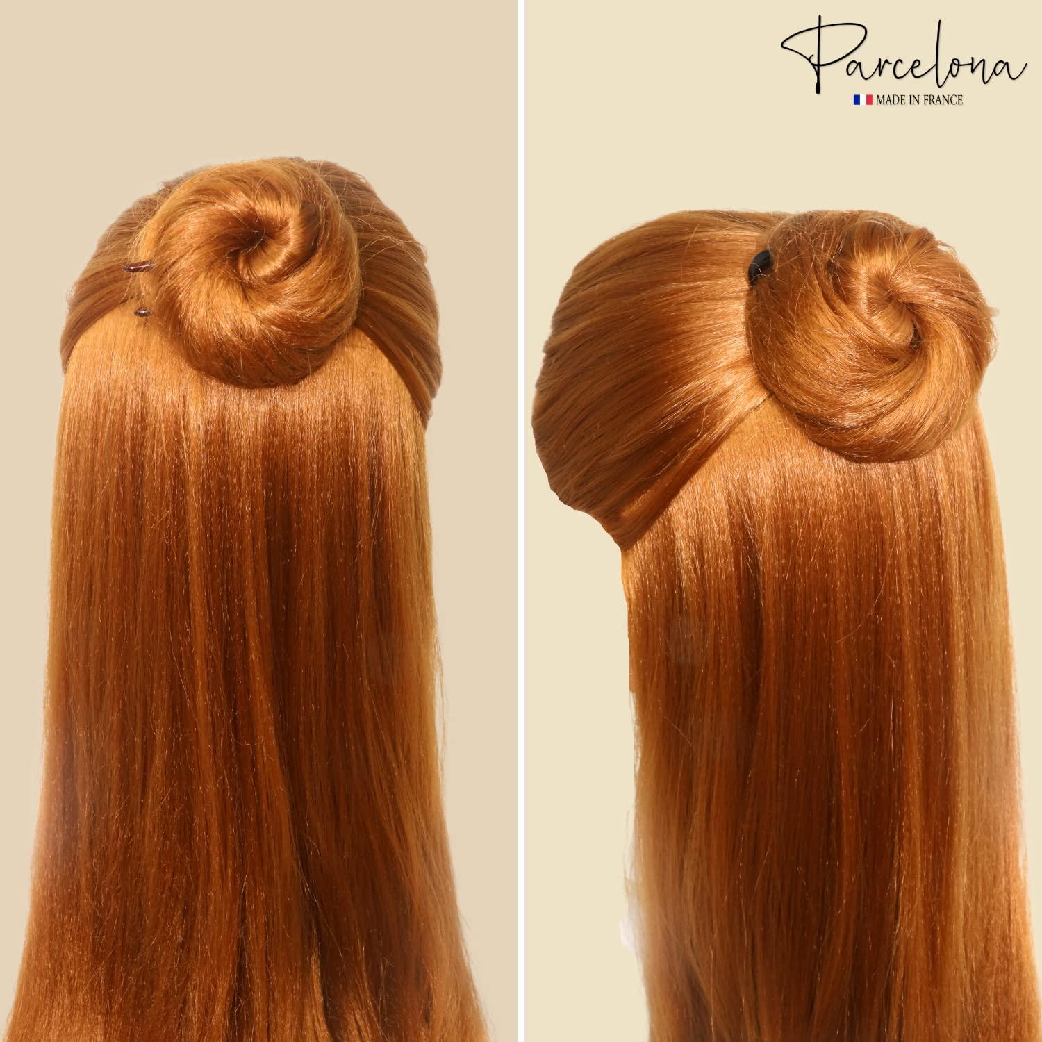 Pinzas para el Cabello Chignon Parcelona Set de 3 Carey Marrón