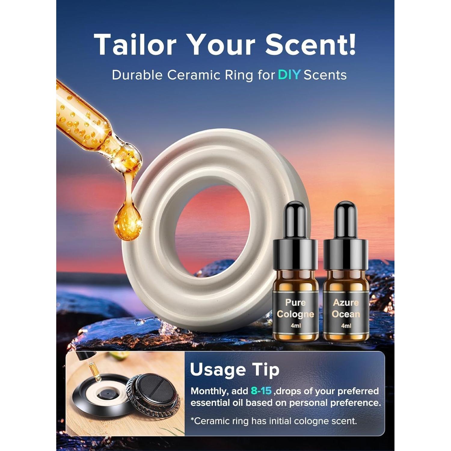 Ambientador de Auto Solar Ceeniu F21, Aceites Esenciales DIY