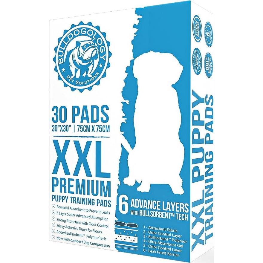 Pads para Cachorros Bulldogology XXL 30 Unidades 76.2x76.2 cm