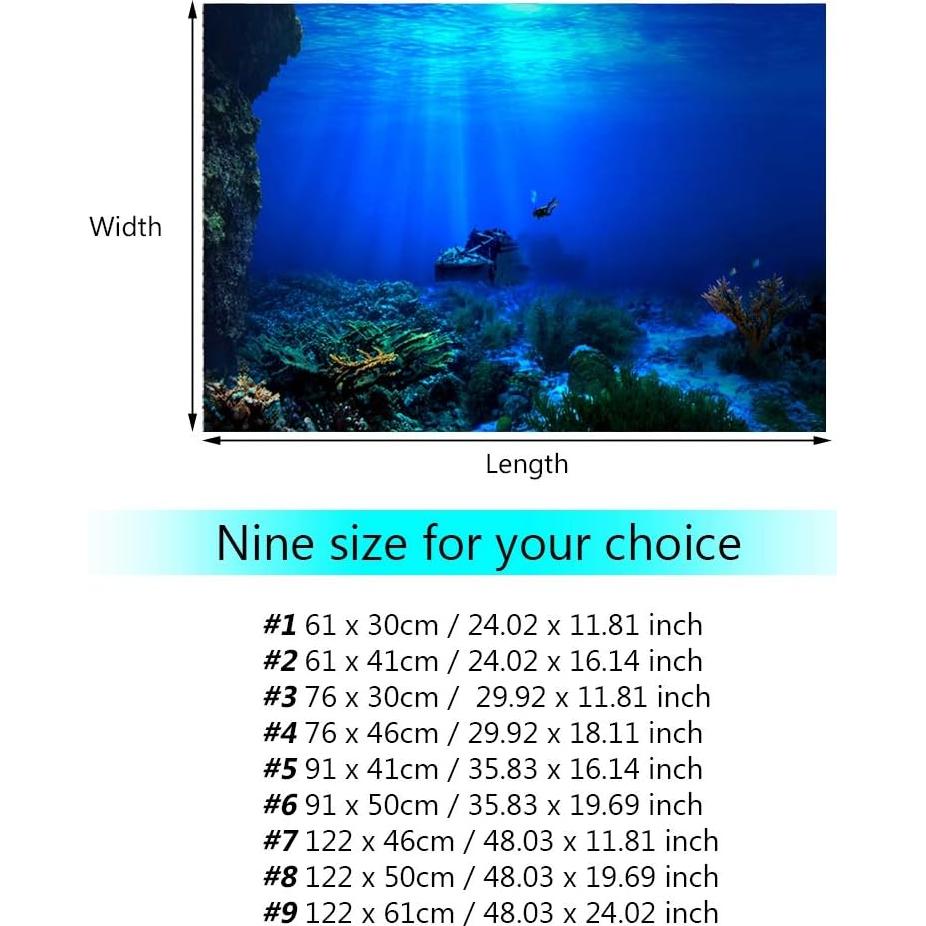 Póster Adhesivo 3D para Acuario GOTOTOP 60.96x40.96 cm