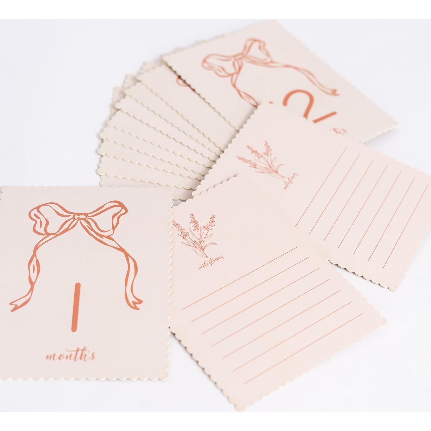 Tarjetas de Hitos Mensuales para Bebés Chole Gifts - 12 Tarjetas