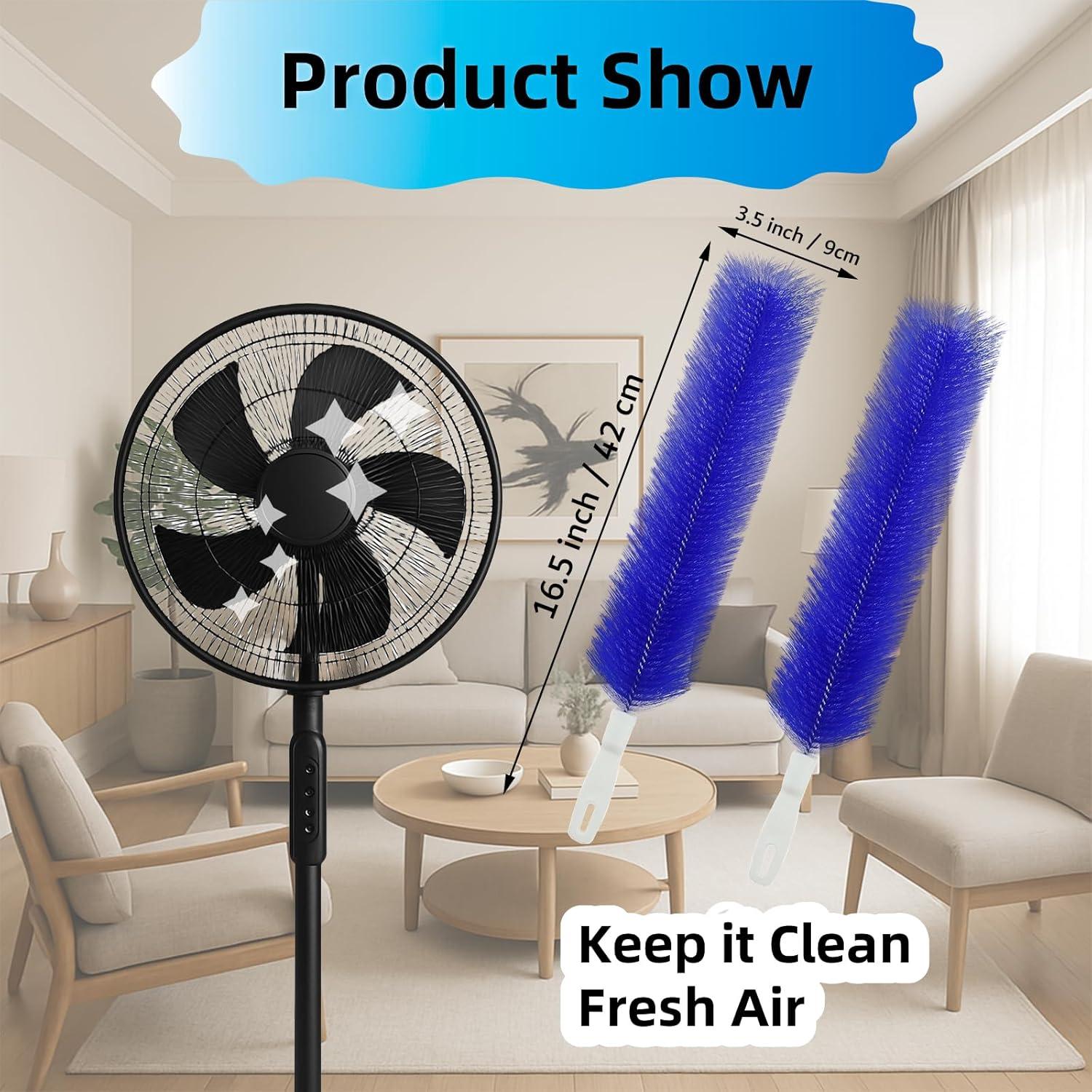 Cepillo Limpiador de Ventiladores HAPSAON Flexible 2 Pcs Azul