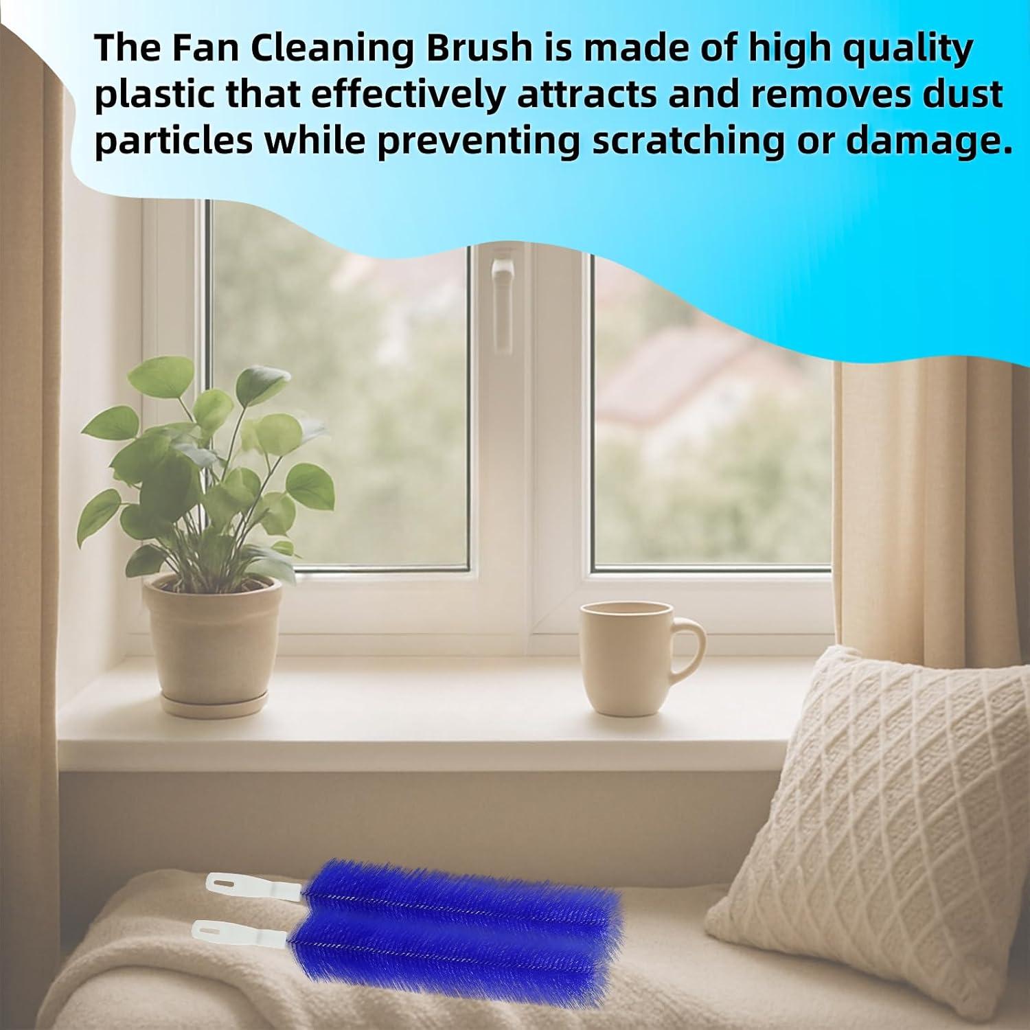 Cepillo Limpiador de Ventiladores HAPSAON Flexible 2 Pcs Azul