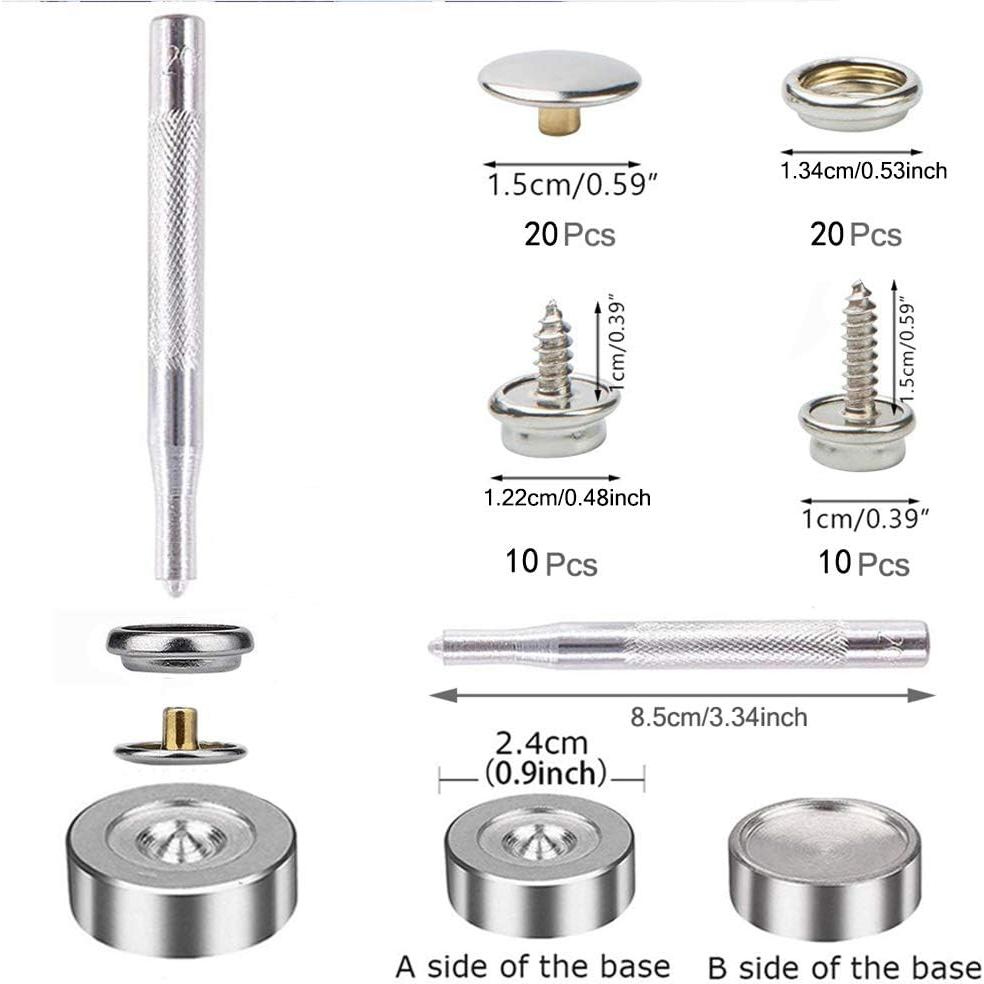 Kit de broches de presión Arokimi para cubierta de barco 60 piezas
