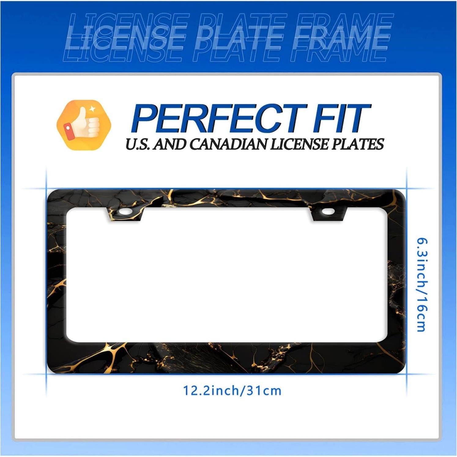 Marco de Placa de Matrícula Acero Inoxidable GORSNKYE 31.2x16cm