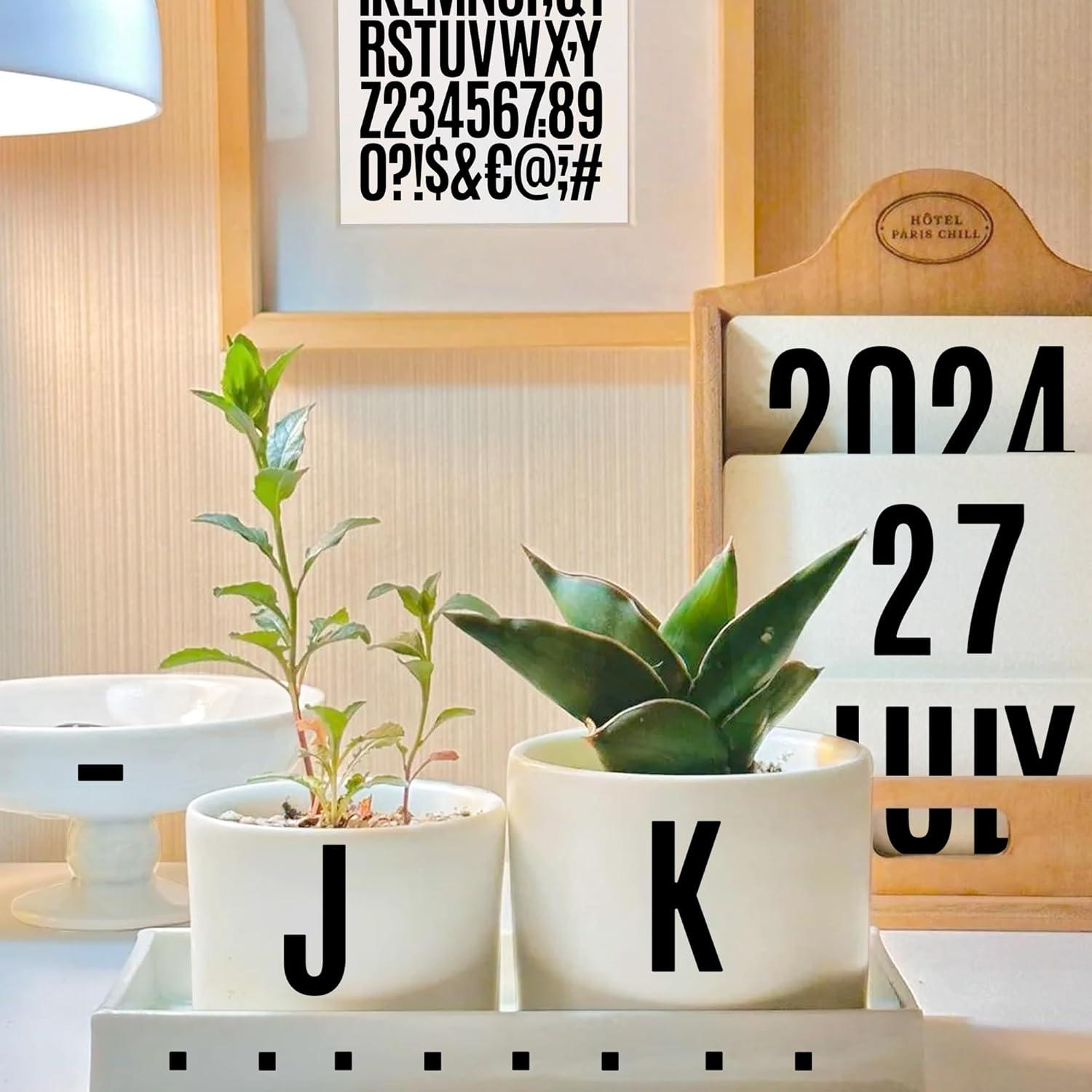 Calcomanías de Letras Negras 30 Hojas 1500 Piezas Metsyth