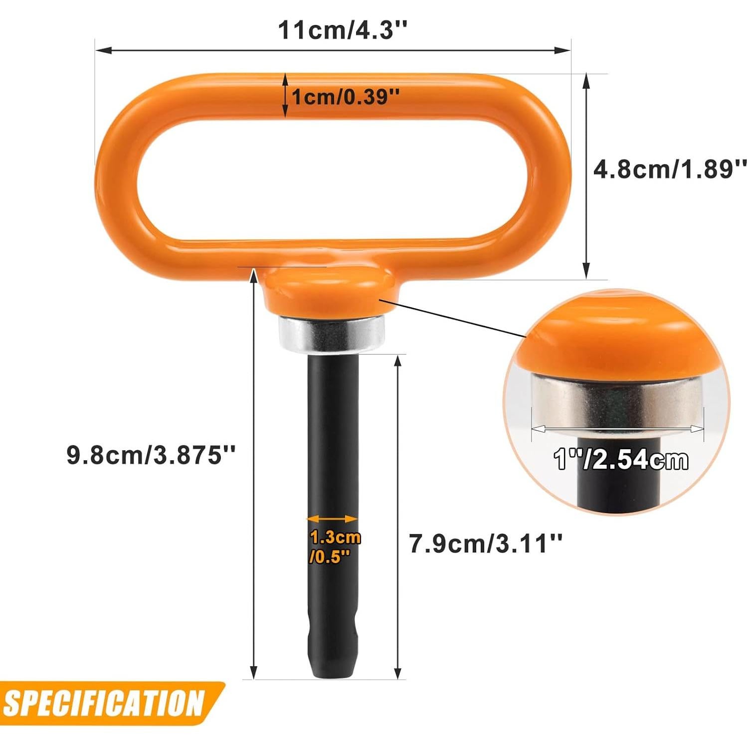 Pasador Magnético CZC AUTO 1/2" para Enganche de Remolque