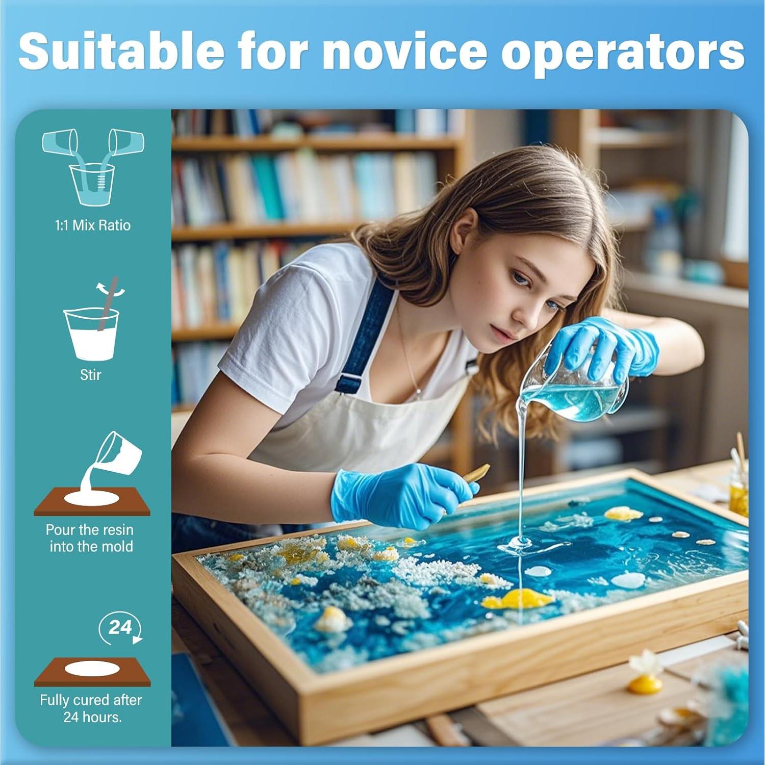 Kit de Resina Epóxica 1 Galón Vivresina Cristalina 3.79L