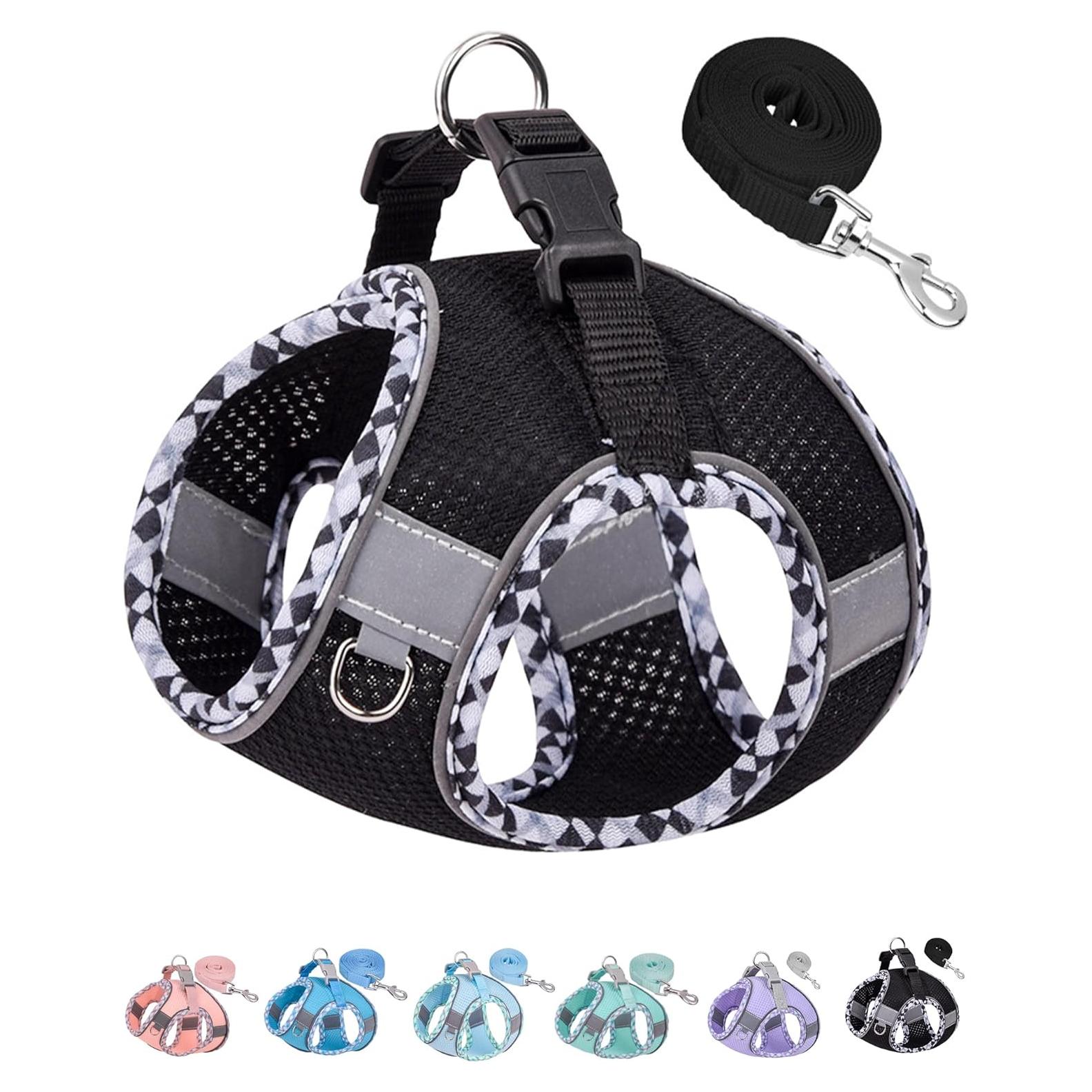 Arnés para Perros Pequeños Petank XXS Negro, Sin Tirar