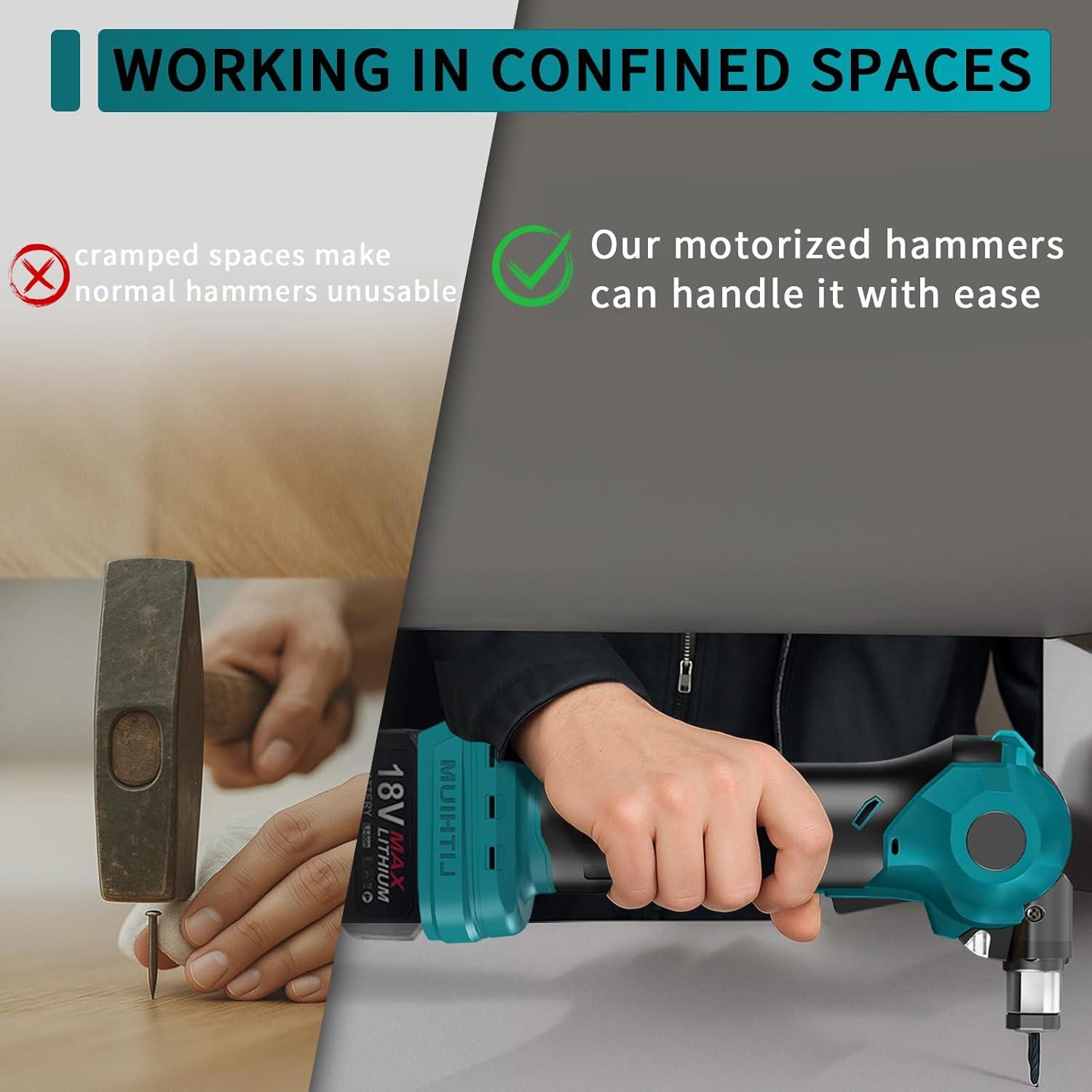 Martillo de Palma Inalámbrico MOBNCET 20V Ajustable 0-90°