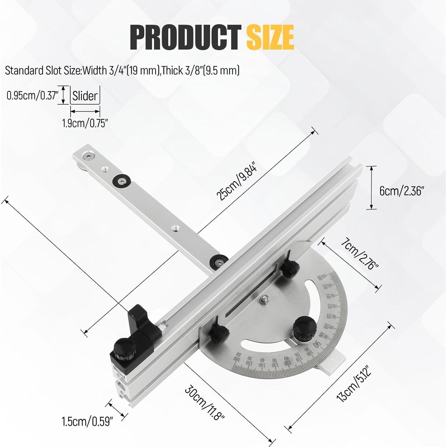 Sistema de Medición de Inglete para Sierra de Mesa Bothyi 250mm