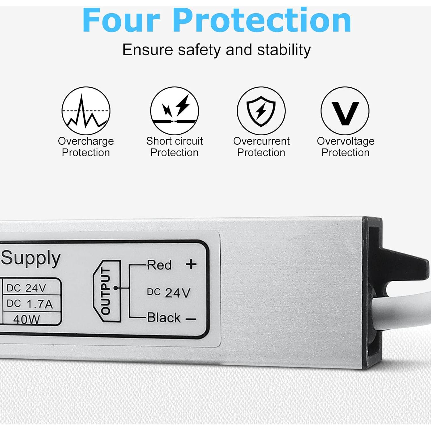 Fuente de Alimentación LED inShareplus 24V 40W IP67 Impermeable
