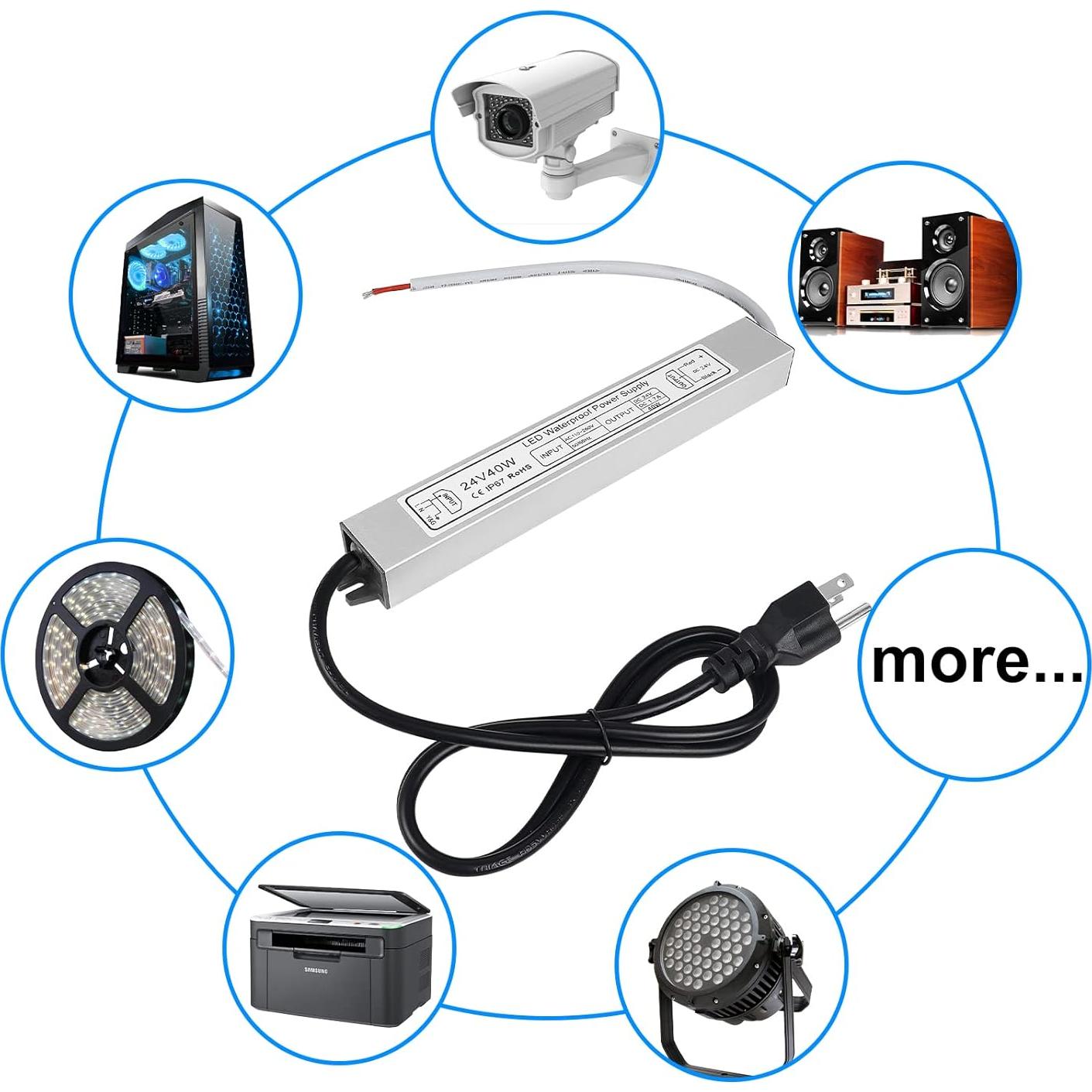 Fuente de Alimentación LED inShareplus 24V 40W IP67 Impermeable