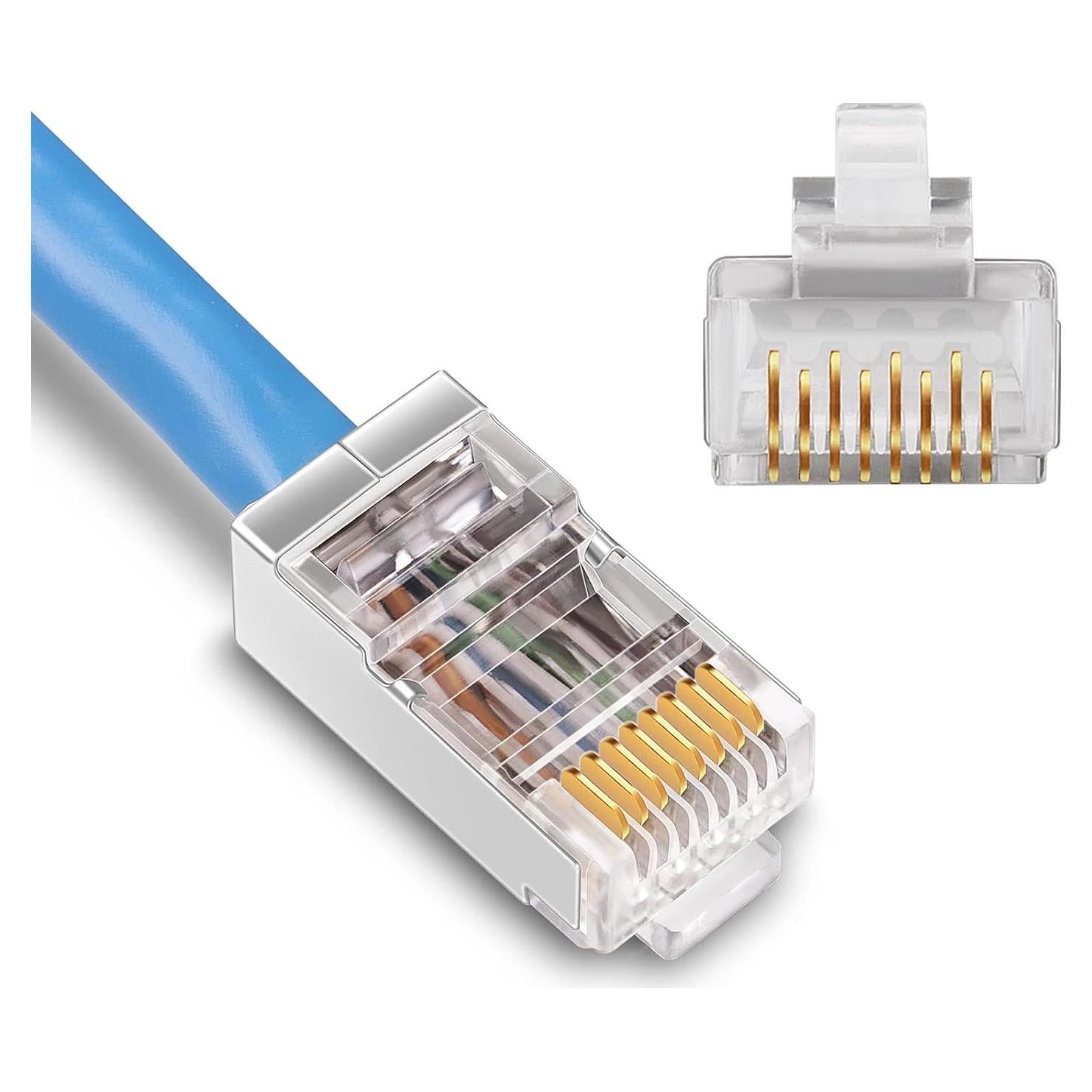 Conectores RJ45 Cat6 Blindados iGreely 50 Unidades 8P8C