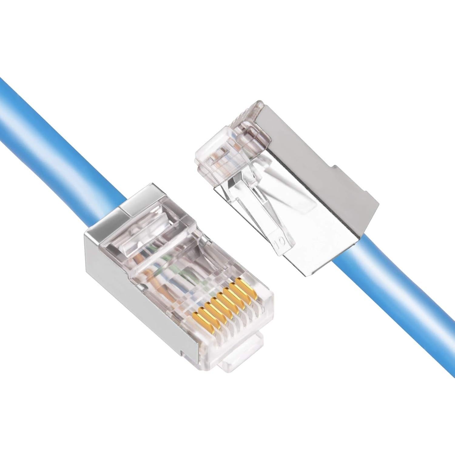 Conectores RJ45 Cat6 Blindados iGreely 50 Unidades 8P8C