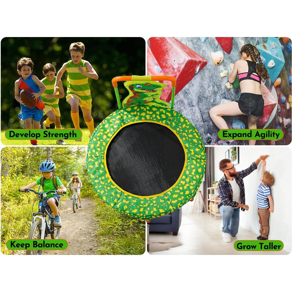 Trampolín Pvillez 91 cm para Niños con Barra de Manejo